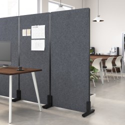 Bush Business Furniture Freestanding Privacy Screen, Polyester, 34&quot;W, Cool Charcoal, Standard Delivery, PSP234CL03