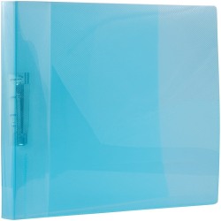JAM PAPER Plastic Clamp Binder, 0.75 inch, Blue, Sold Individually