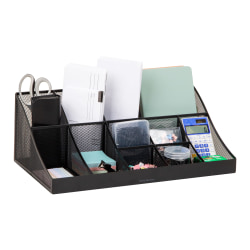 Mind Reader Countertop Organizer, 2-Tier Office Breakroom Supply Caddy, 6-53/8"H x 9-1/2"W x 17-63/8"D, Black