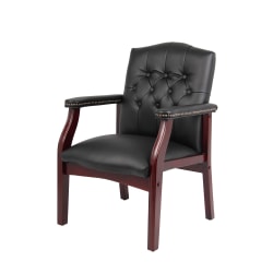 Boss Office Products Traditional Guest Chair, Mahogany/Black