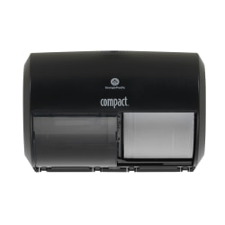 Georgia-Pacific Compact® 2-Roll Side by Side Coreless High-Capacity Toilet Paper Dispenser, Black