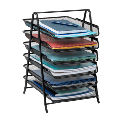 Mind Reader 6-Tier Paper Tray, 18”H x 13-3/4”W x 11-3/4”D, Black
