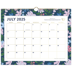 Simplified by Emily Ley for AT-A-GLANCE® Academic 2025-2026 Monthly Wall Calendar, Petite Floral, Medium, 15&quot; x 12&quot;