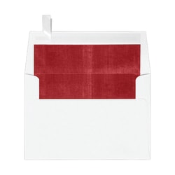 LUX Foil-Lined Invitation Envelopes A4, Peel &amp; Press Closure, White/Red, Pack Of 500