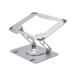 Uncaged Ergonomics Swivel Laptop Stand for Desk - Adjustable Laptop Riser Cooler with 360 Rotation - Up to 15.60" Screen Support - SLSSILVER