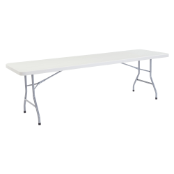 National Public Seating Blow-Molded Folding Table, Rectangular, 96"W x 30"D, Light Gray/Gray