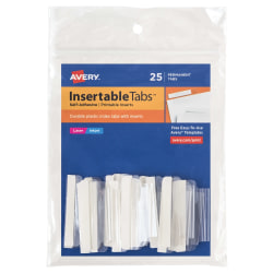 Avery Self Adhesive Index Tabs With Printable Inserts 1 12 Clear Pack ...