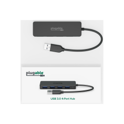 Plugable USB3-HUB4A - Hub - 4 x SuperSpeed USB 3.0 - desktop