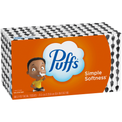Puffs White 2 Ply Facial Tissue 180 Sheets Per Box Case Of 24 Boxes ...