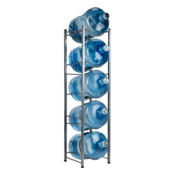 Mind Reader Heavy Duty 5-Tier Water Jug Stand, Metal, 54&quot;H x 13-1/2&quot; L x 13-1/2&quot;W, Silver