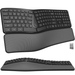 Delton KB250 Wireless Ergonomic Keyboard, Black