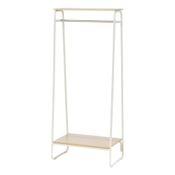 IRIS Garment Rack W2 Wooden Shelves White - Office Depot