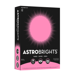 Astrobrights® Color Multi-Use Printer &amp; Copy Paper, 1 Ream, Pulsar Pink, Letter (8.5" x 11"), 500 Sheets Per Ream, 24 Lb, 94 Brightness