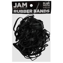 JAM Paper® Rubber Bands, Black, Size 64, Pack Of 100 Rubber Bands