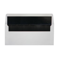 LUX #10 Foil-Lined Square-Flap Envelopes, Gummed Seal, White/Black, Pack Of 250