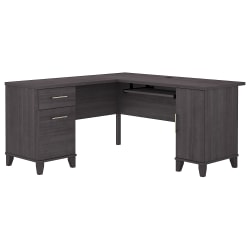 Bush Business Furniture Somerset 60&quot;W L-Shaped Corner Desk, Storm Gray, Standard Delivery