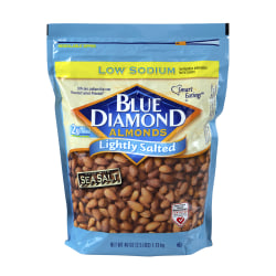 Blue Diamond Lightly Salted Almonds 40 Oz Pouch - Office Depot