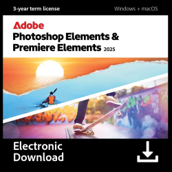 Adobe PHSP &amp; PREM Elements 2025 EDU, 3 Year Term, Mac &amp; Windows, Download