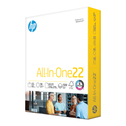 HP All-In-One22 Printer &amp; Copier Paper, Letter Size (8 1/2&quot; x 11&quot;), Ream Of 500 Sheets, 22 Lb, White