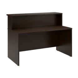 Bush Business Furniture Arrive 60&quot;W Reception Desk with Shelf, Mocha Cherry, Standard Delivery