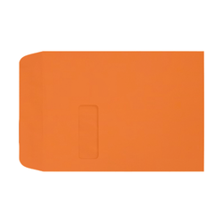 LUX #9 1/2 Open-End Window Envelopes, Top Left Window, Self-Adhesive, Mandarin, Pack Of 1,000