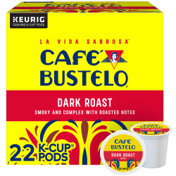 Caf&eacute; Bustelo Dark Roast K-Cup Pods, Carton Of 22 Pods