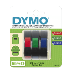 DYMO Vinyl Label Tape DYM1805436 Permanent Adhesive 34 W x 18L Thermal  Transfer BlackWhite - Office Depot