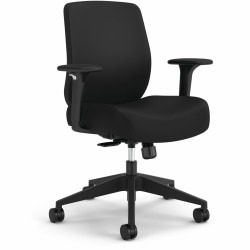 HON Altern Task Chair - Fabric, Foam Seat Material - Fabric Back Material - Black Frame Color - Mid Back - Black - Armrest - 1 Each