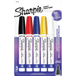 Sharpie Paint Markers Medium Point Assorted Colors Pack Of 5