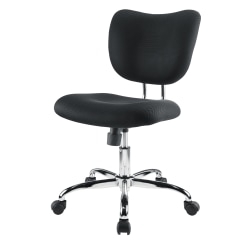 Realspace&reg; Jancy Mesh Low-Back Task Chair, Black/Chrome, BIFMA Compliant