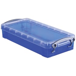 Really Useful Box Plastic Storage Box 0.55 Liter 8 12 x 4 x 1 34 Blue ...