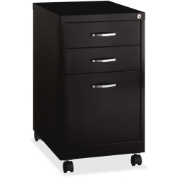 Lorell 19 D Vertical Mobile Pedestal File Cabinet Metal Black Office Depot