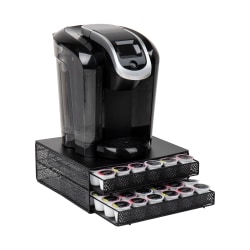 Mind Reader 2 Drawers Single Serve Coffee Pod Organizer, 5"H x 12-3/4"W x 13"L 72 Coffee Pod Capacity, Black