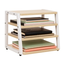 Mind Reader 4-Tier Desk Organizer, 12-1/4"H x 9-3/4"W x 14-1/2"D, White