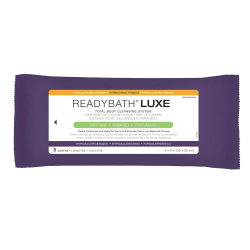 Photo 1 of ReadyBath LUXE Total Body Cleansing Heavyweight Washcloths, Antibacterial, Scented, 8" x 8", White, 8 Washcloths Per Pack, Case Of 24 Packs