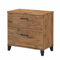 Bush Furniture Somerset 29-3/4&quot;W x 16-3/4&quot;D Lateral 2-Drawer File Cabinet, Fresh Walnut, Standard Delivery