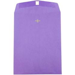 JAM Paper® Open-End 9&quot; x 12&quot; Catalog Envelopes, Clasp Closure, Violet Purple, Pack Of 100 Envelopes