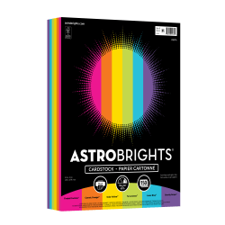 Astrobrights Color Cardstock, Fiesta Assortment, Letter (8-1/2&quot; x 11&quot;), 65 Lb, Pack Of 150 Sheets