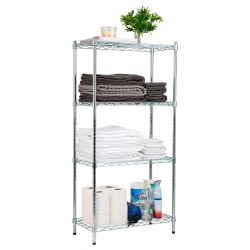 Mind Reader Metal Adjustable Storage Shelves, 4-Tier, 48&quot;H x 11-3/4&quot;W x 23-1/2&quot;L, Silver