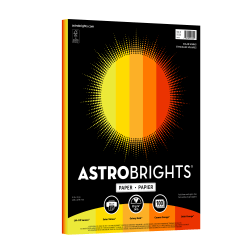Astrobrights Color Paper, Solar Sparks Assortment, Letter (8-1/2&quot; x 11&quot;), 100 Sheets Per Ream, 24 Lb, 96 Brightness
