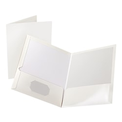 Oxford Laminated Twin Pocket Folders 8 12 x 11 White Box Of 25 - Office ...