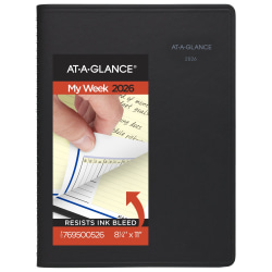 AT-A-GLANCE® QuickNotes® 2026 Weekly Monthly Appointment Book Planner, Black, Large, 8 1/4" x 11"