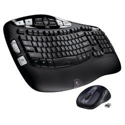 Logitech® MK550 Wireless Contoured Keyboard &amp; Ambidextrous Mouse, Dark Silver