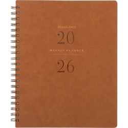 AT-A-GLANCE® Signature Collection 2026 Weekly Monthly Planner, Brown, Large, 8 1/2" x 11"