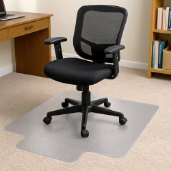 Floortex® TrYlok® 35" x 47" Lipped Chair Mat for Low Pile Carpets