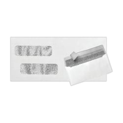 LUX #10 Invoice Envelopes, Double-Window, Peel &amp; Press Closure, White, Pack Of 50