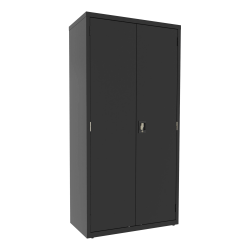 Lorell Locking Janitorial Cabinet Black Office Depot