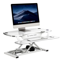 VersaDesk PowerPro Sit-To-Stand Height-Adjustable Electric Desk Converter, 36"W x 24"D, White