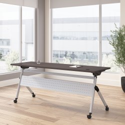 Bush Business Furniture Envision 72&quot;W Folding Training Table, Storm Gray/Cool Gray Metallic, Standard Delivery