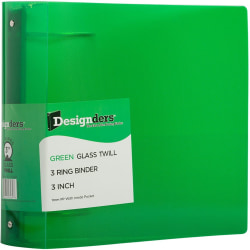 JAM PAPER 3 Ring Plastic Binder, 3 inch, Green, Sold Individually
